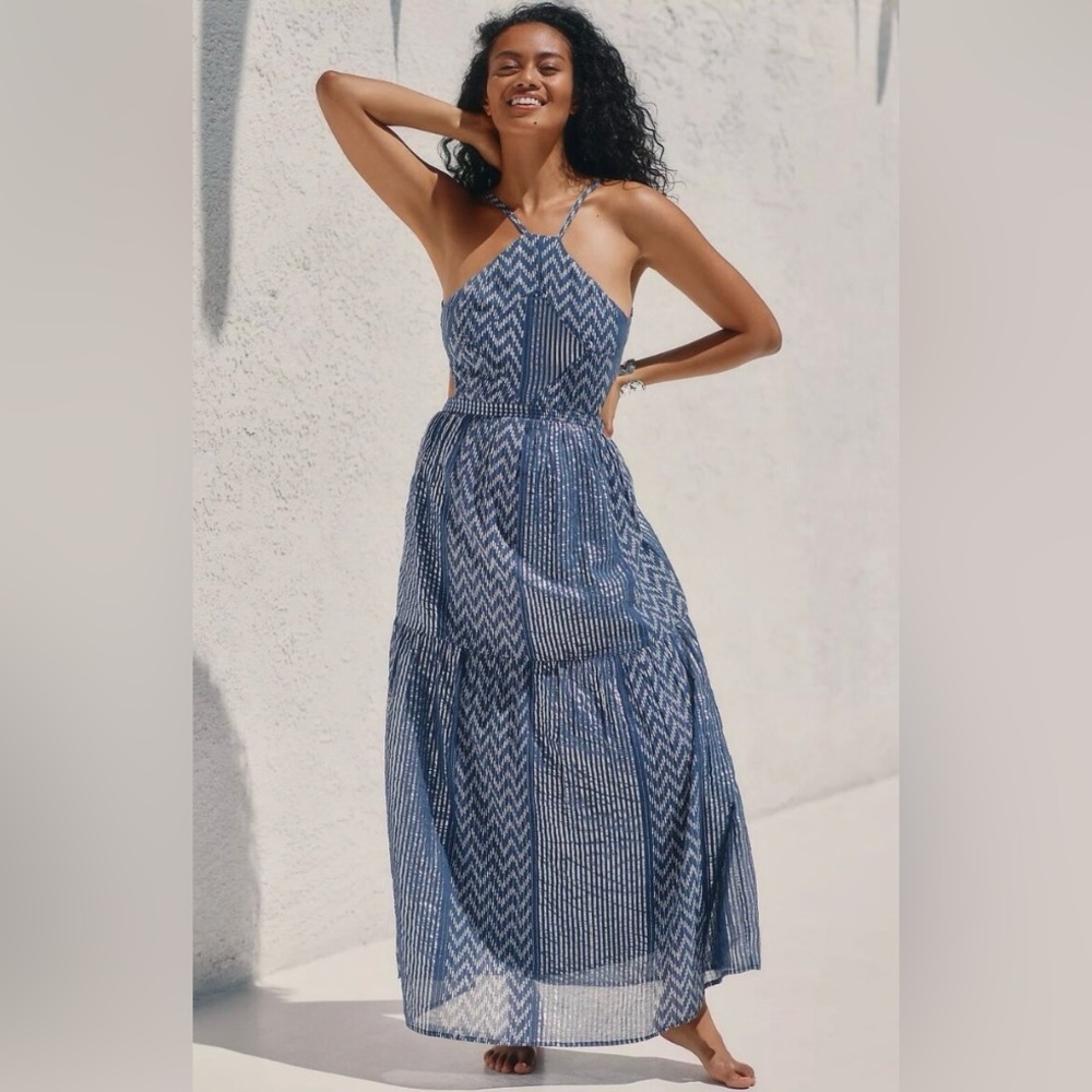 Anthropologie Mahila Reva Halter Maxi Dress